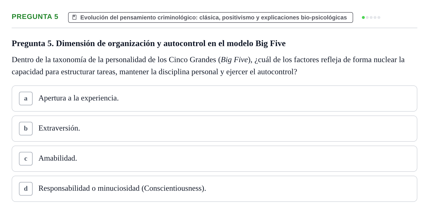 Enunciado: Pregunta 5