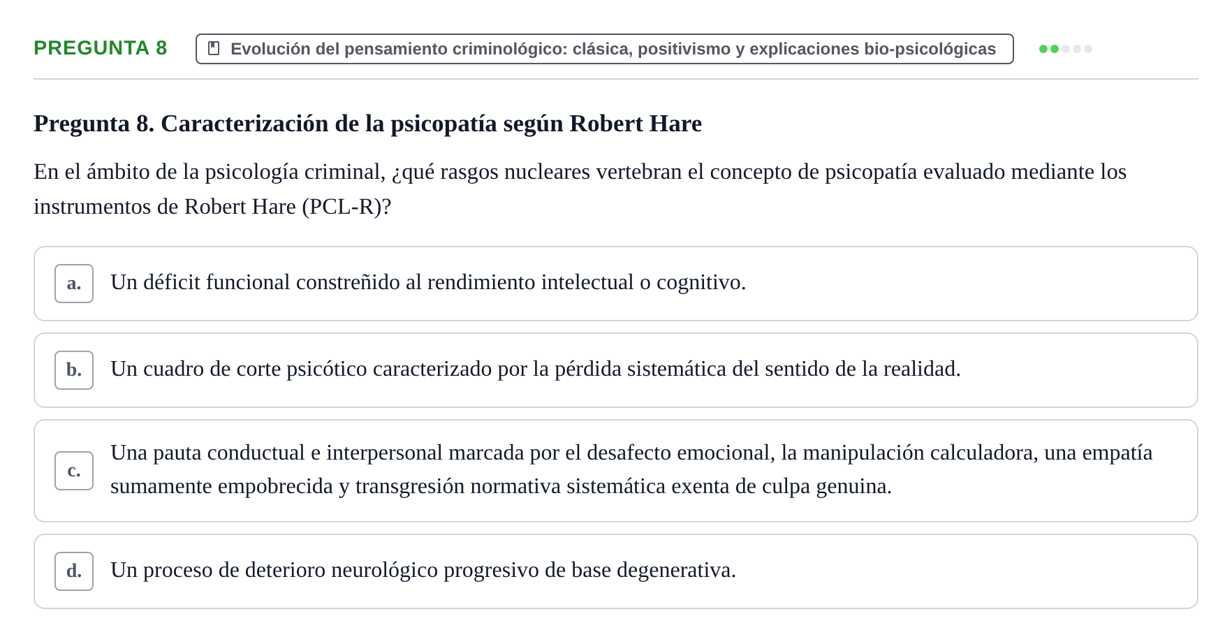 Enunciado: Pregunta 8