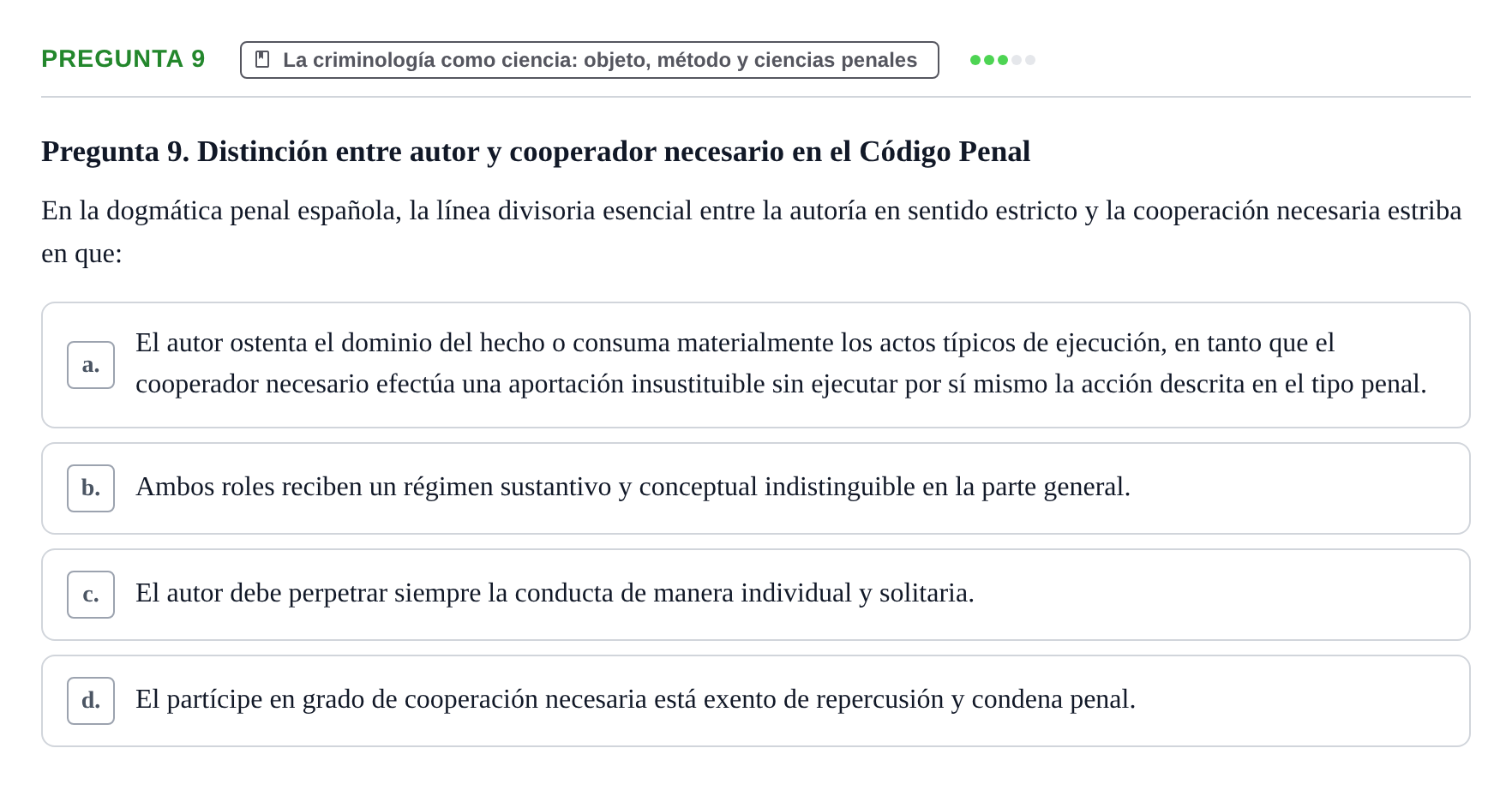 Enunciado: Pregunta 9