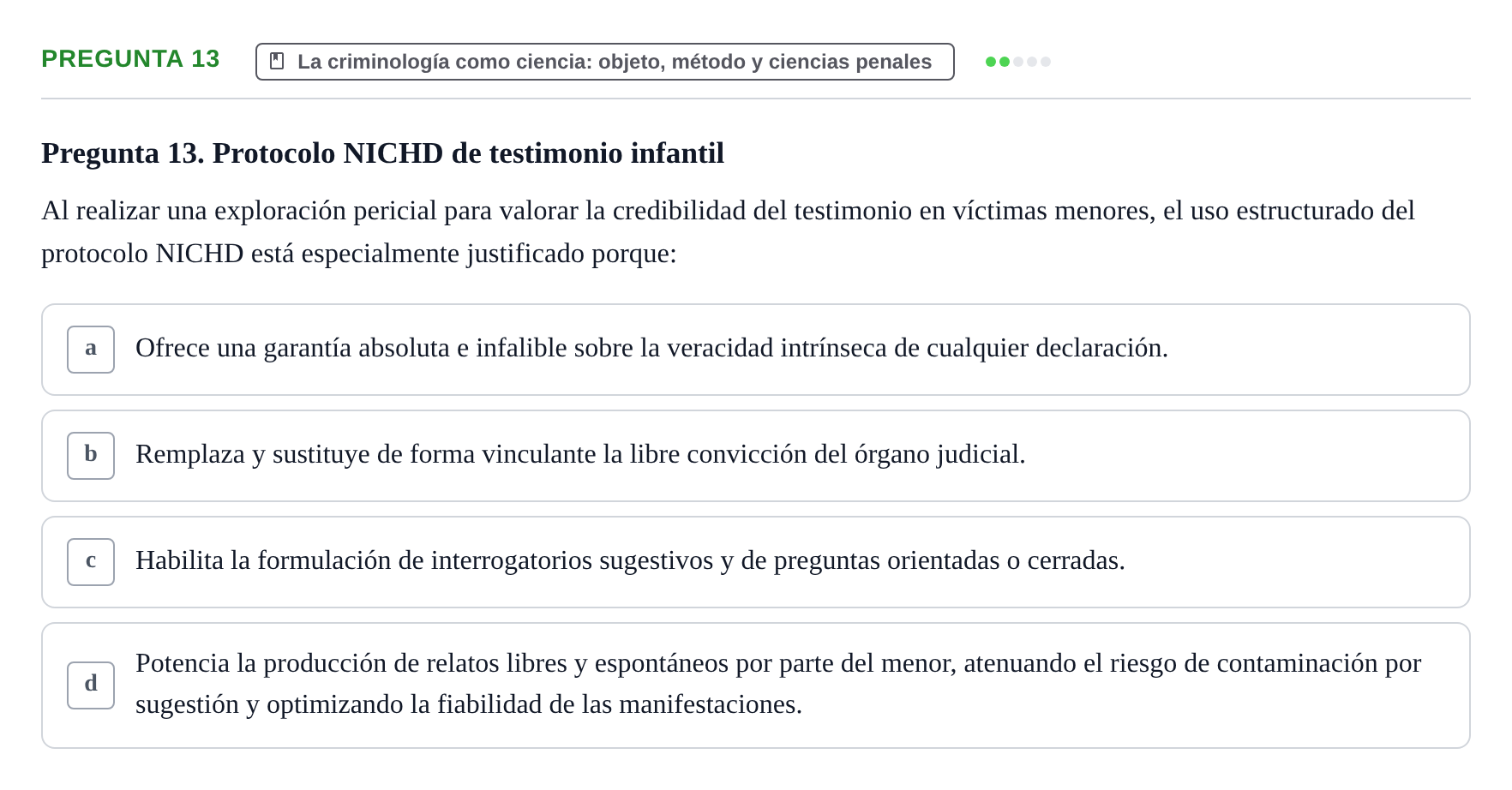 Enunciado: Pregunta 13