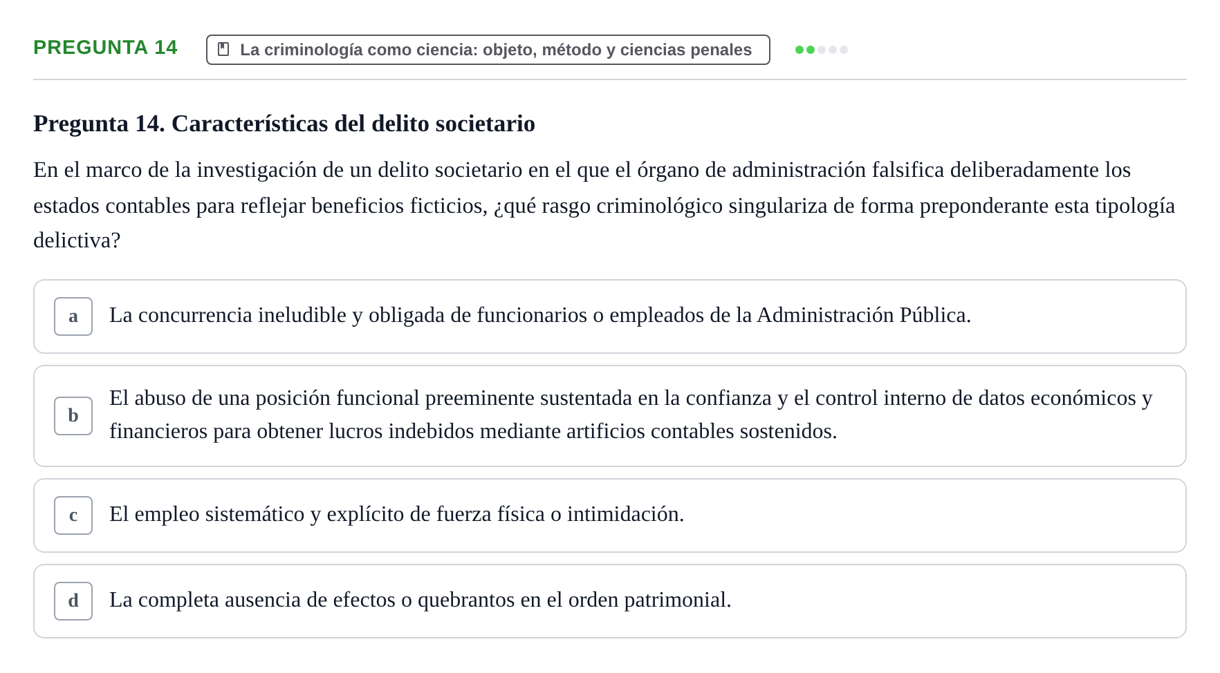 Enunciado: Pregunta 14