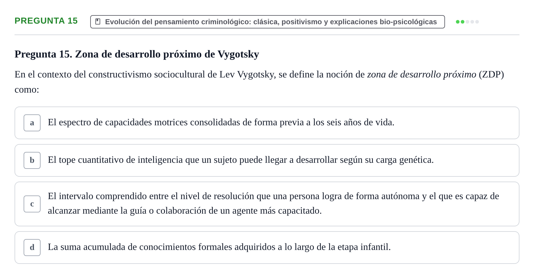 Enunciado: Pregunta 15