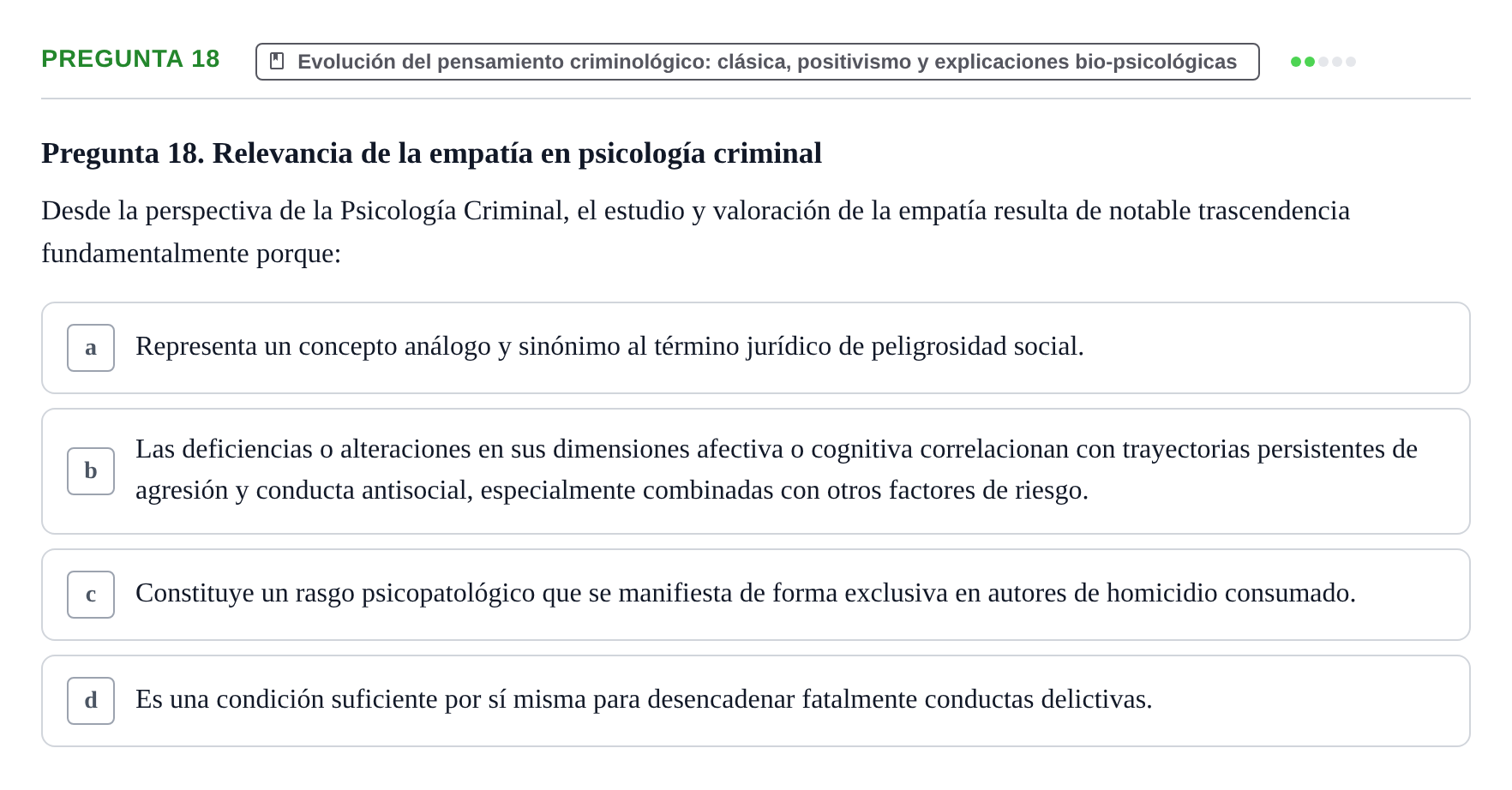 Enunciado: Pregunta 18