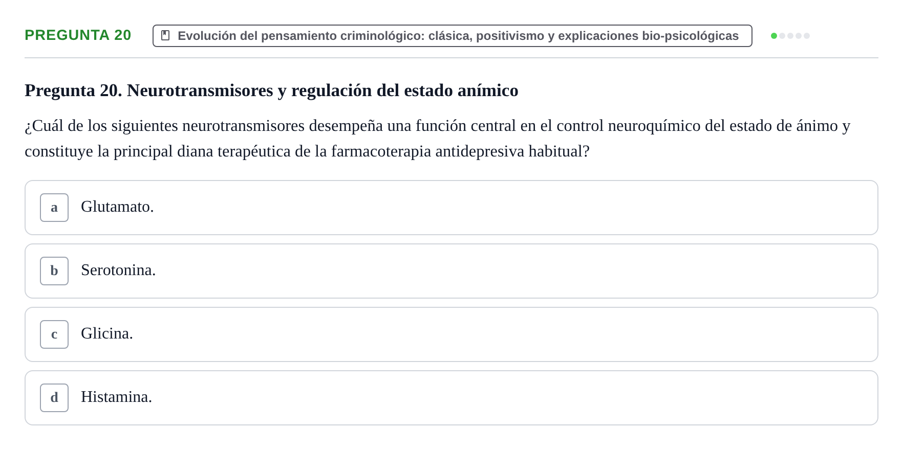 Enunciado: Pregunta 20