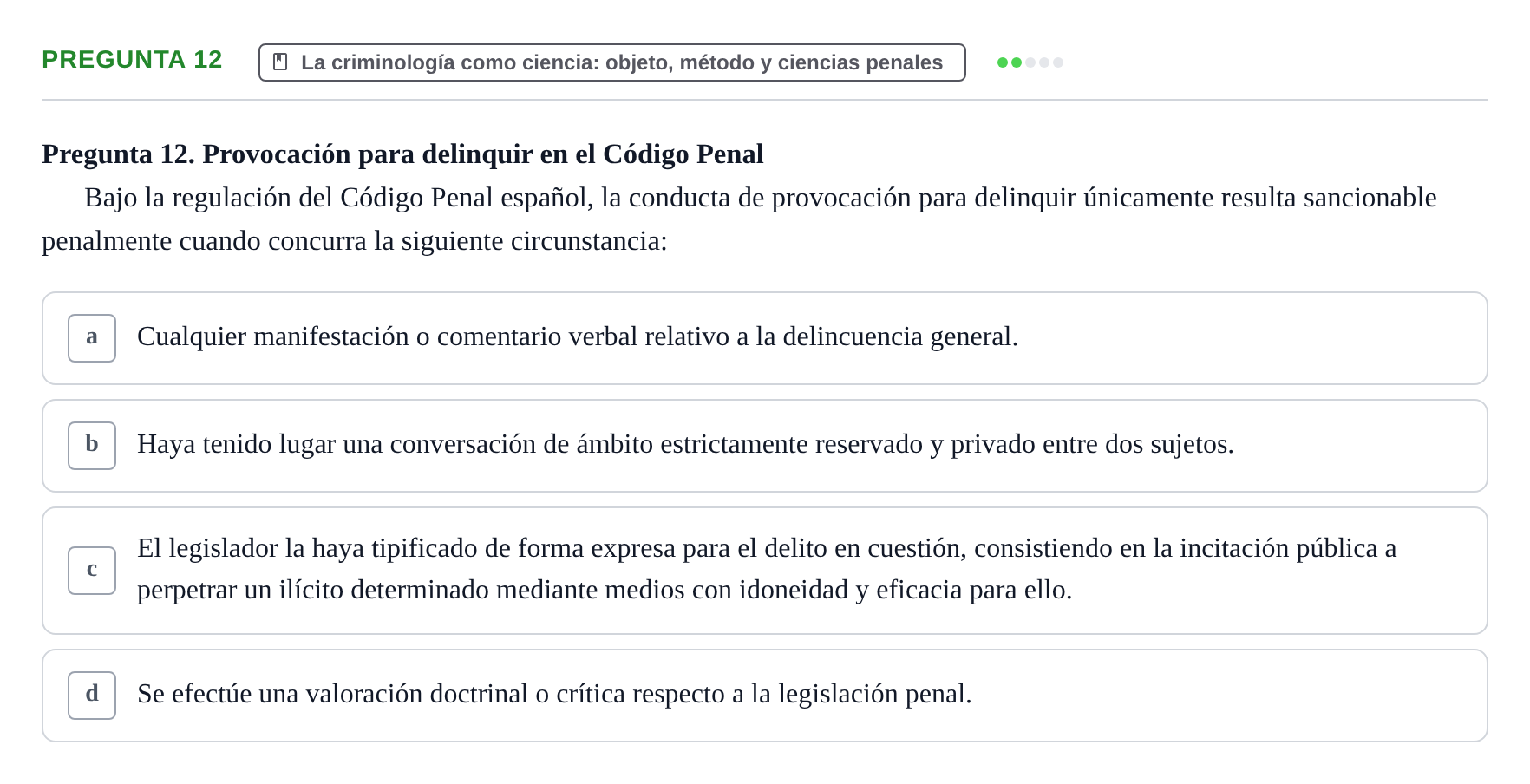 Enunciado: Pregunta 12