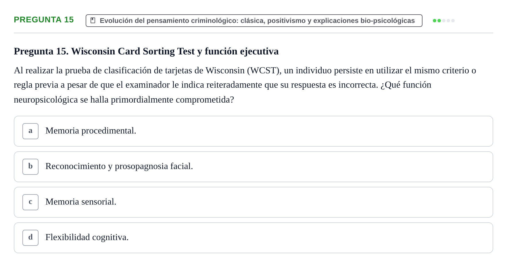 Enunciado: Pregunta 15