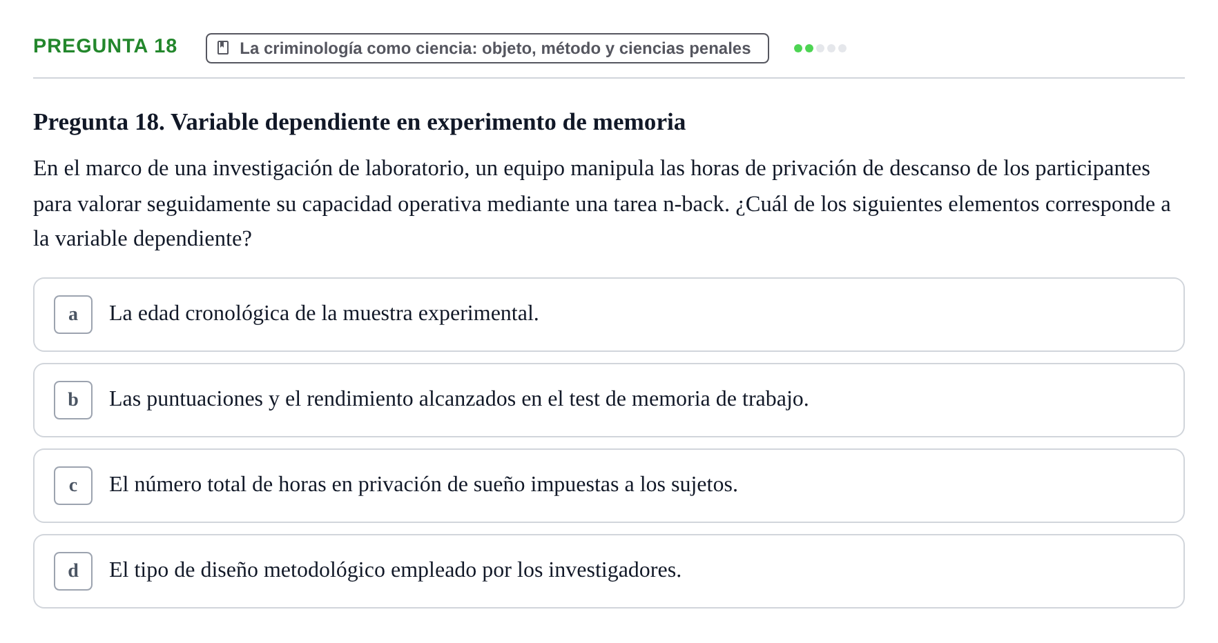 Enunciado: Pregunta 18