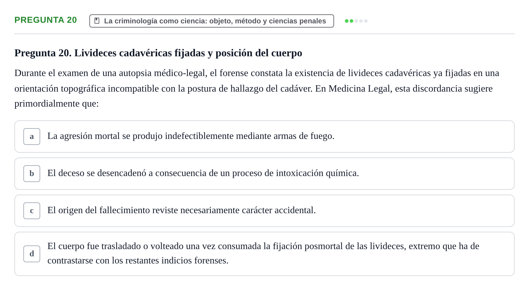 Enunciado: Pregunta 20