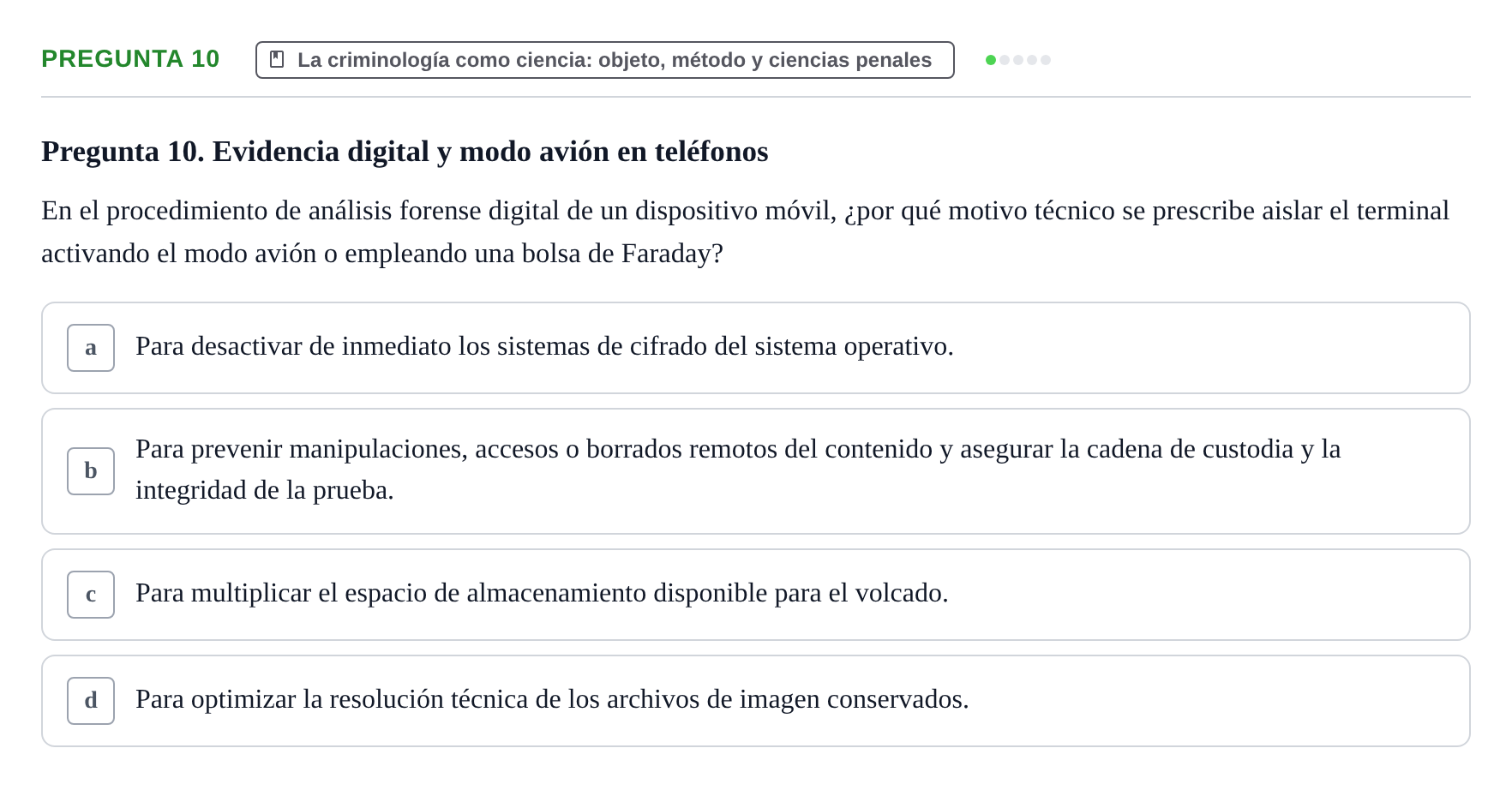 Enunciado: Pregunta 10