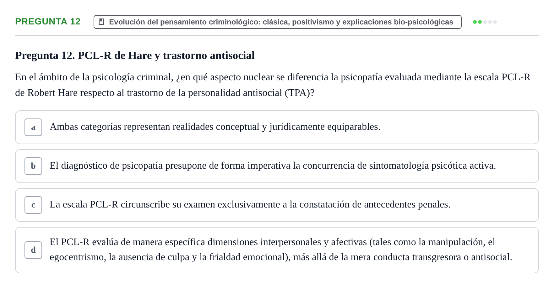 Enunciado: Pregunta 12