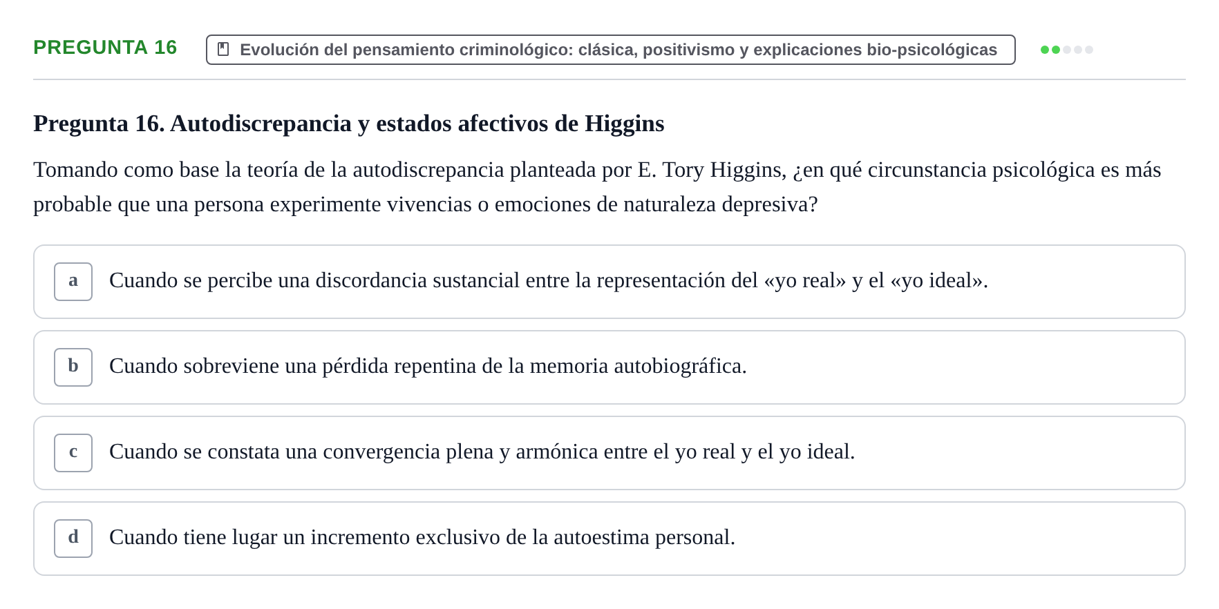 Enunciado: Pregunta 16