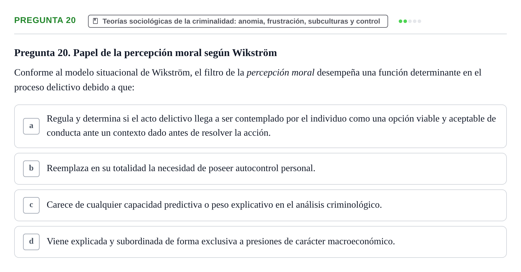 Enunciado: Pregunta 20