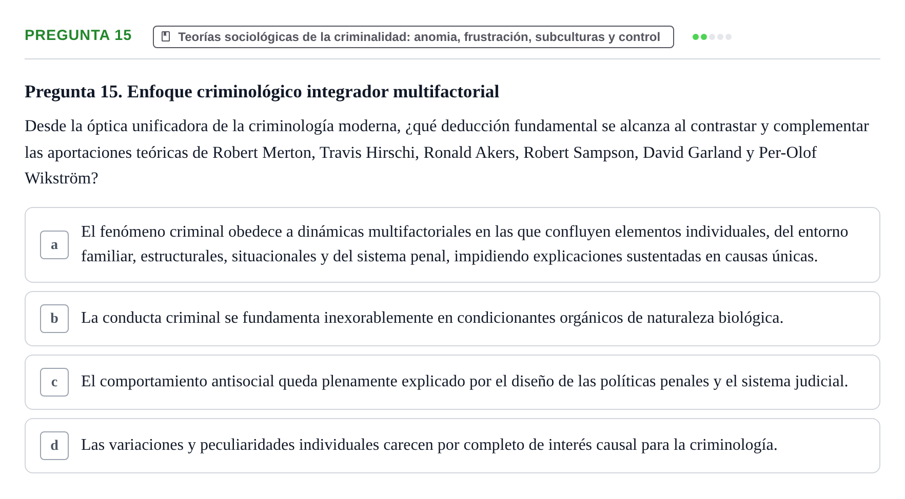 Enunciado: Pregunta 15