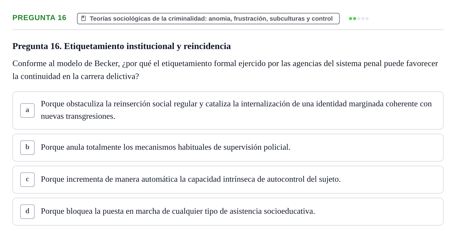 Enunciado: Pregunta 16