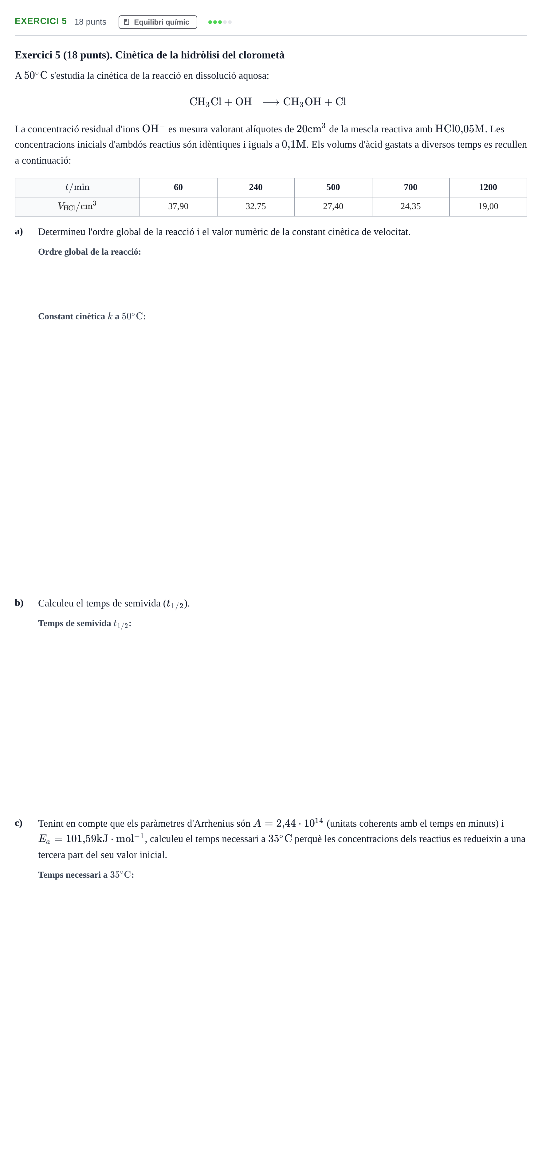 Enunciado: Exercici 5 · Química Física I UB 2019