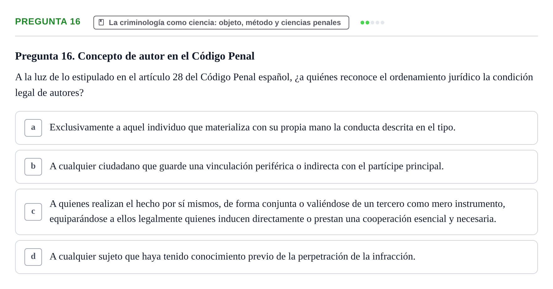 Enunciado: Pregunta 16