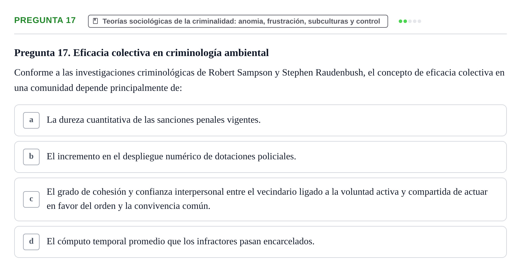 Enunciado: Pregunta 17