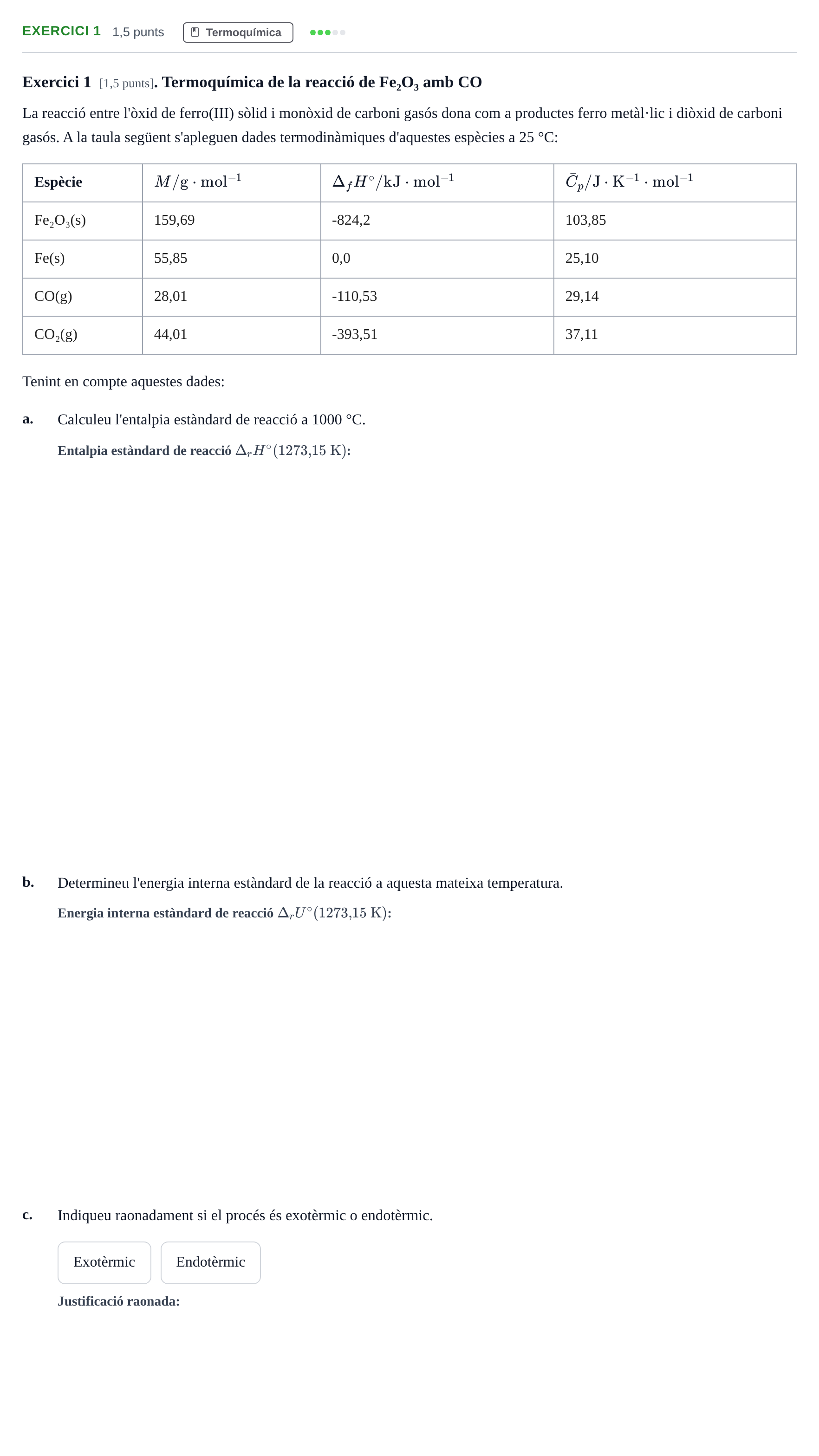 Enunciado: Exercici 1 · Química Física I UB 2019