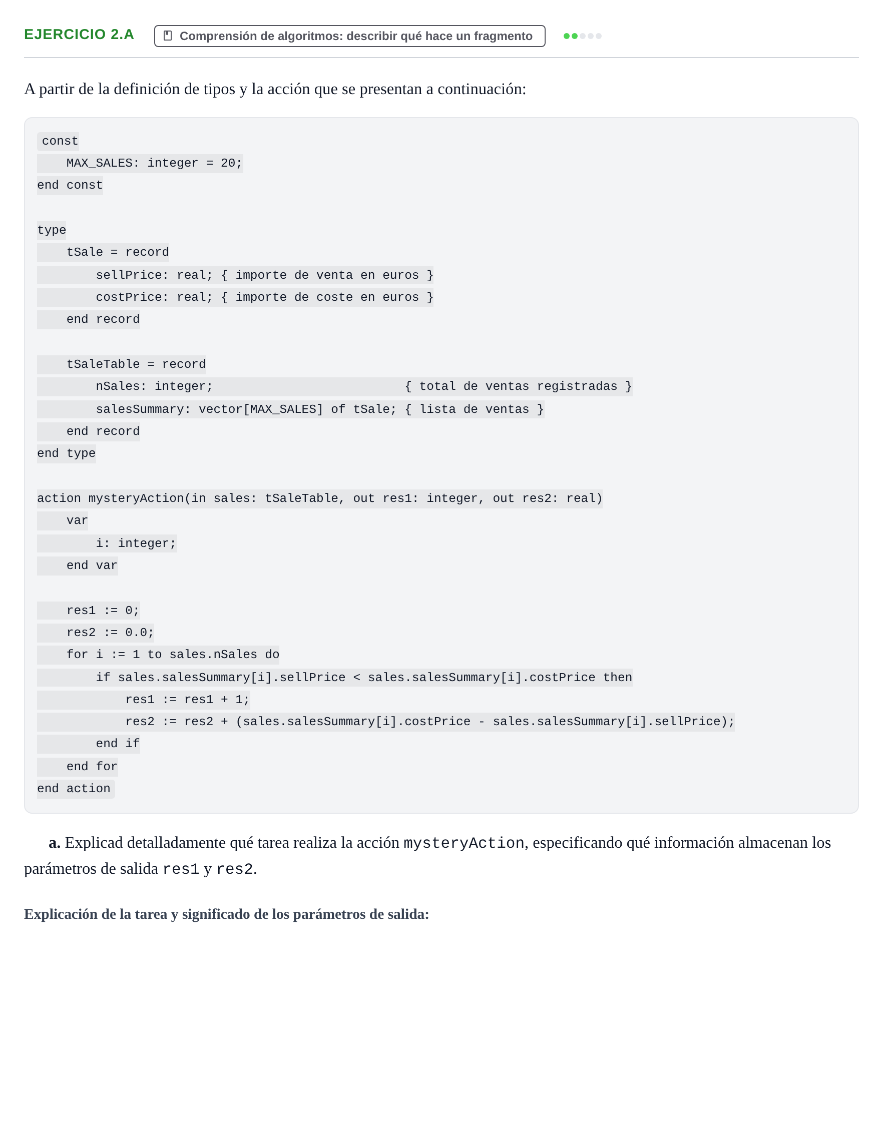 Enunciado: Ejercicio 2.a · Fundamentos de Programación UOC Juny 2022