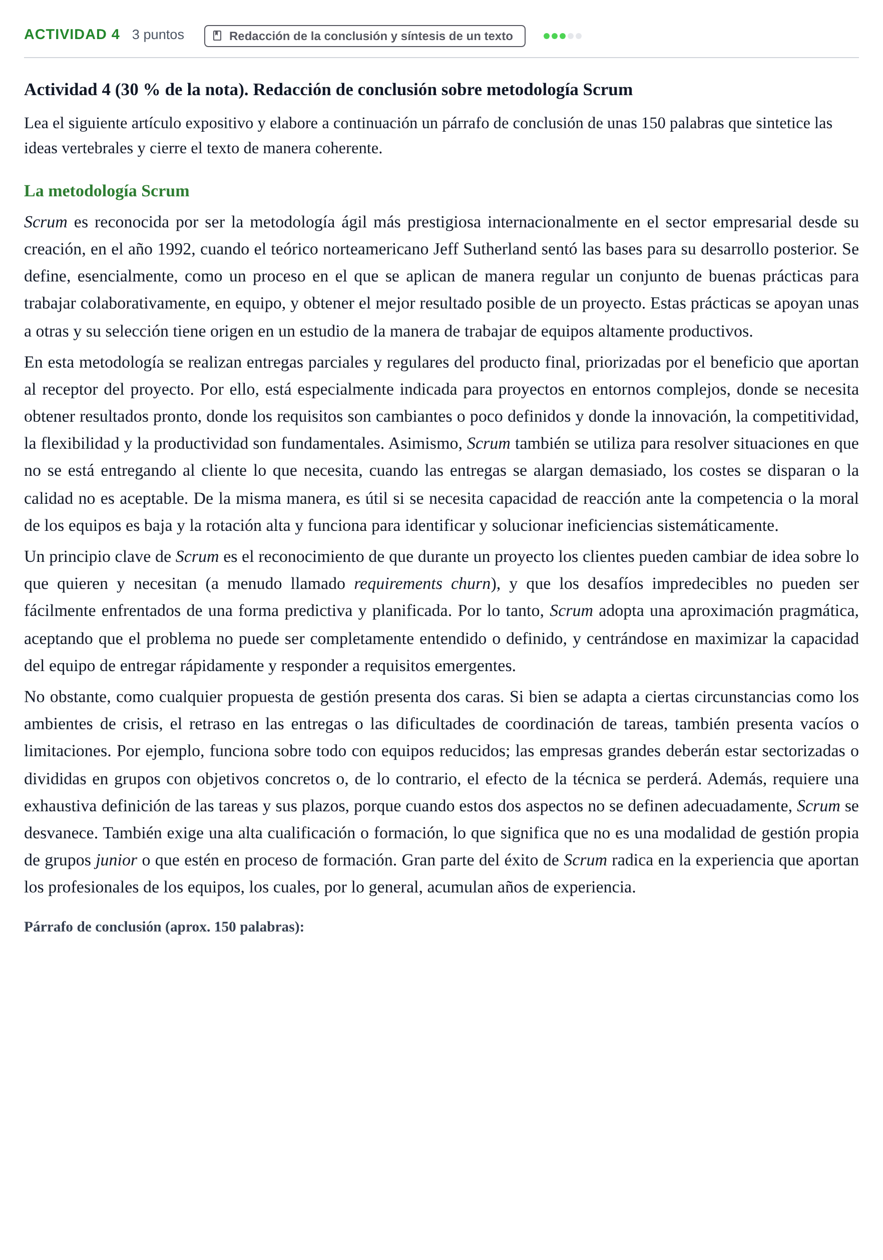 Enunciado: Ejercicio Actividad 4 · Competencia comunicativa para profesionales de las TIC UOC 2018