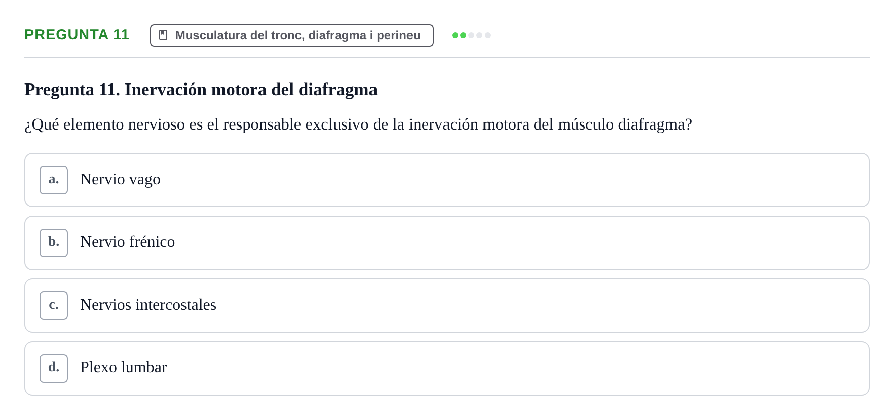 Enunciado: Pregunta 11 · Anatomía I UAB 2024