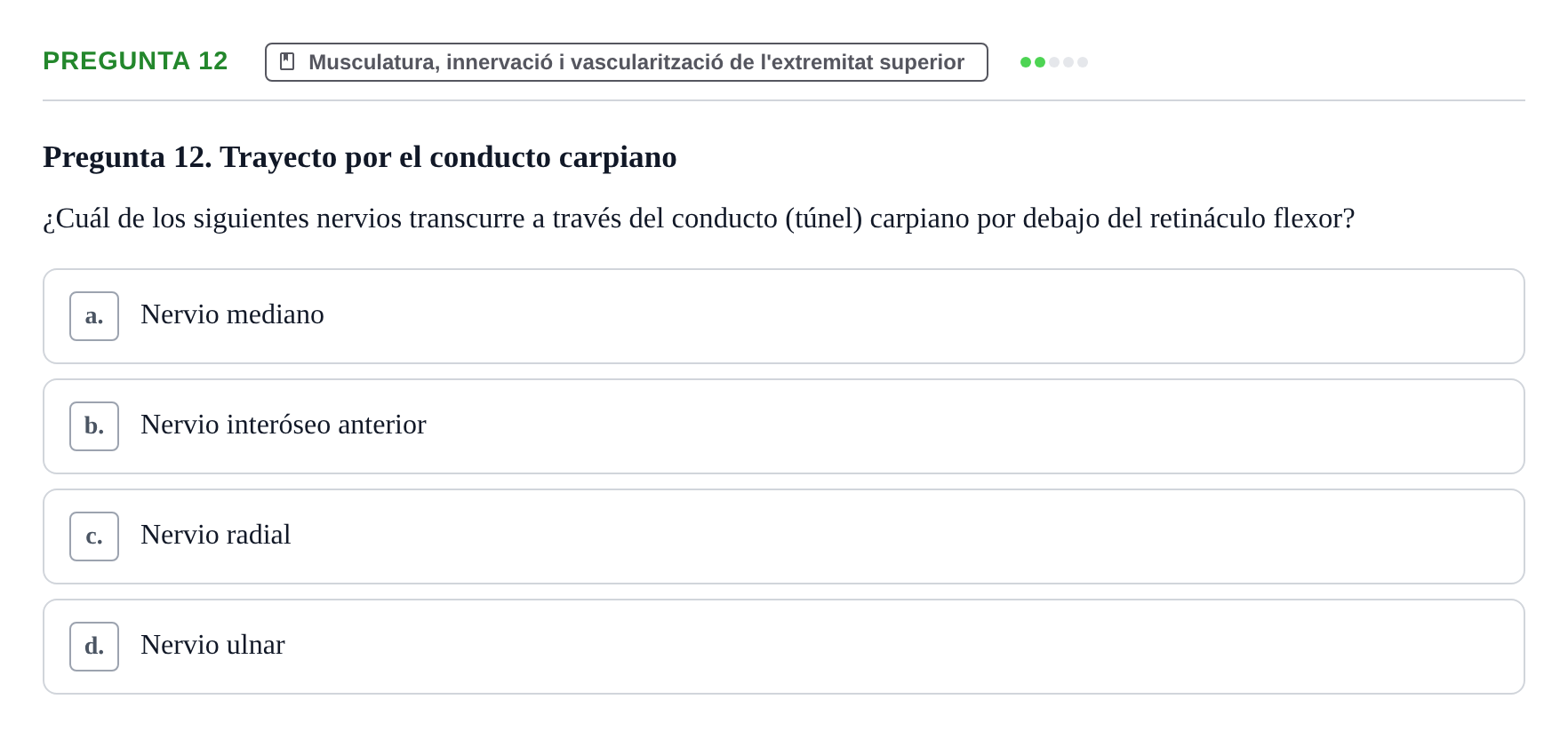 Enunciado: Pregunta 12 · Anatomía I UAB 2024