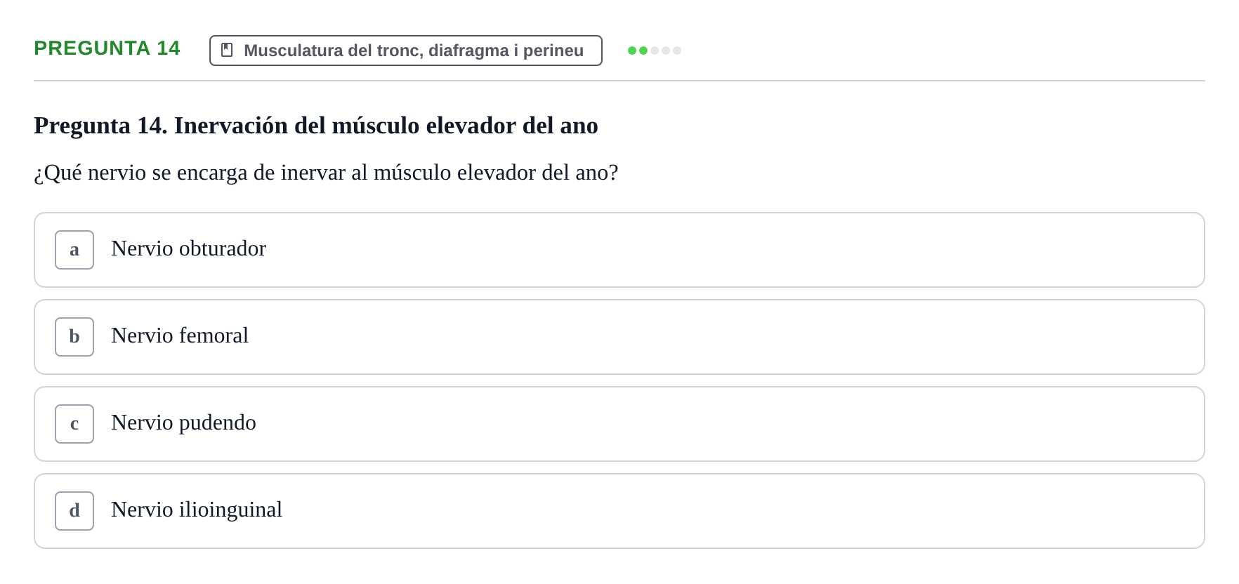 Enunciado: Pregunta 14 · Anatomía I UAB 2024