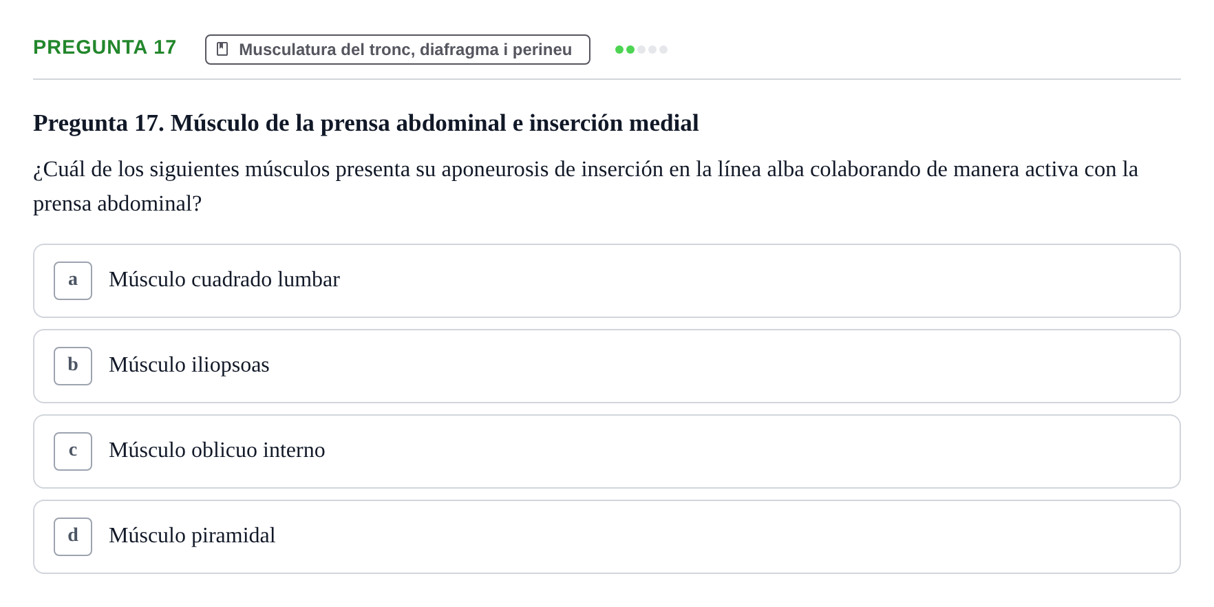 Enunciado: Pregunta 17 · Anatomía I UAB 2024