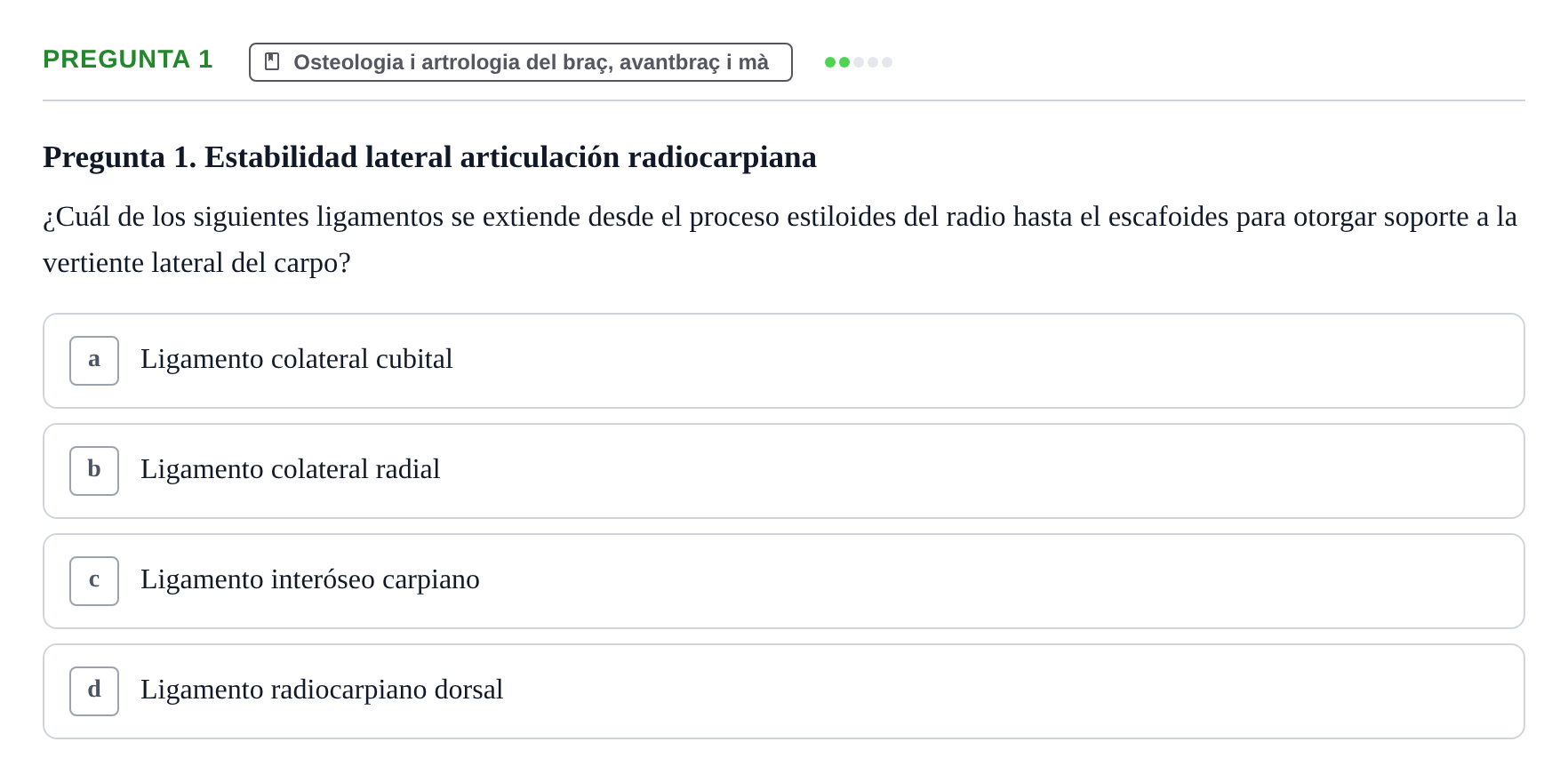 Enunciado: Pregunta 1 · Anatomía I UAB 2024