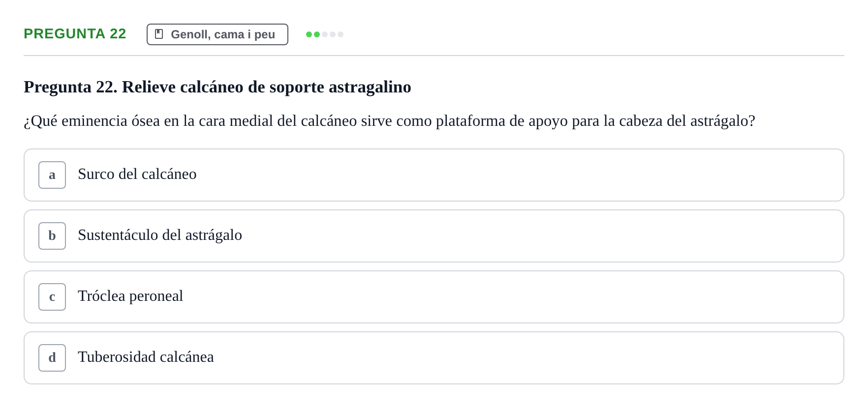 Enunciado: Pregunta 22 · Anatomía I UAB 2024