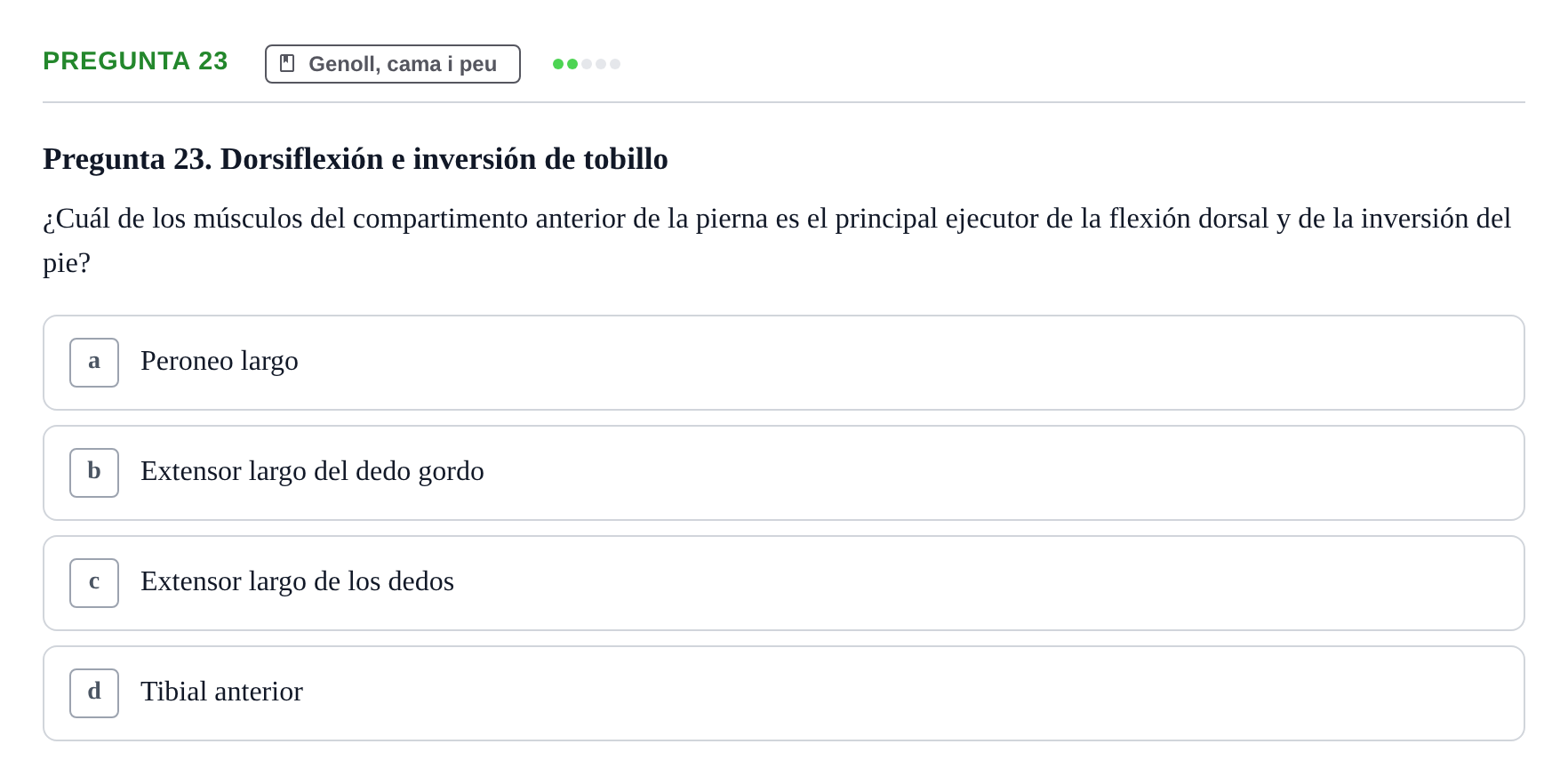 Enunciado: Pregunta 23 · Anatomía I UAB 2024