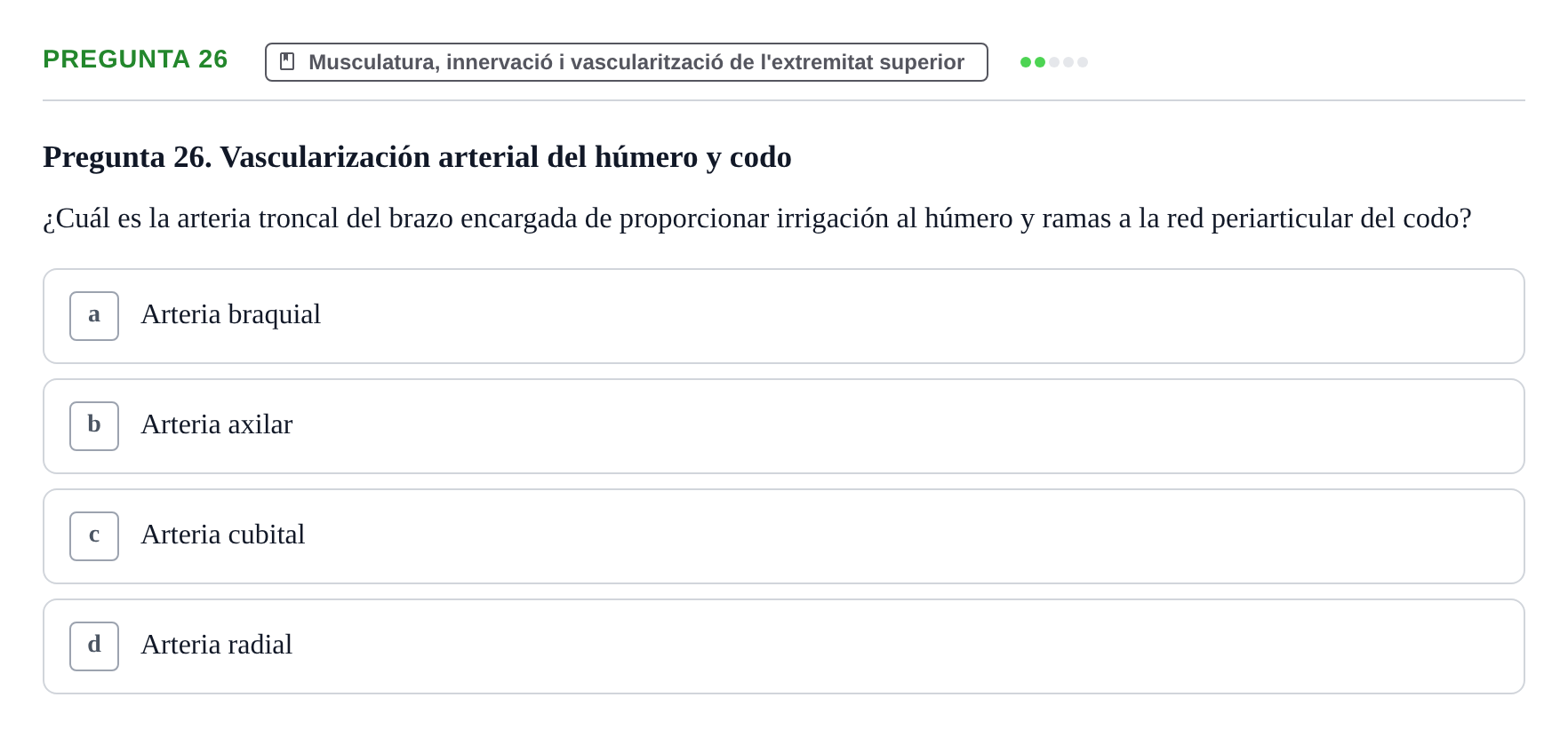 Enunciado: Pregunta 26 · Anatomía I UAB 2024