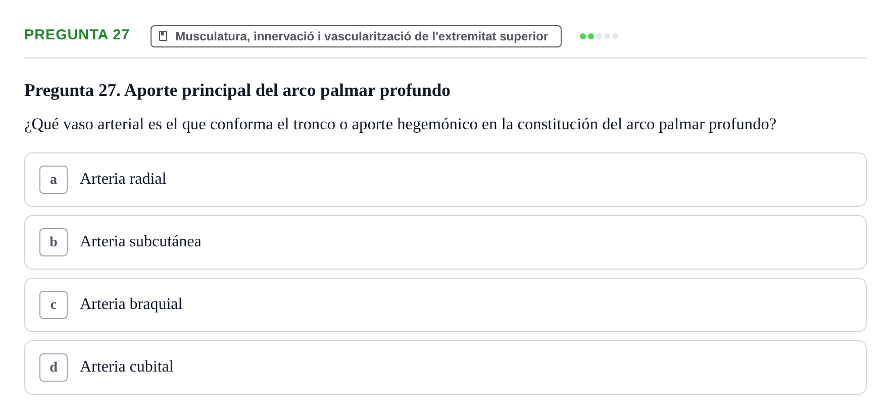 Enunciado: Pregunta 27 · Anatomía I UAB 2024