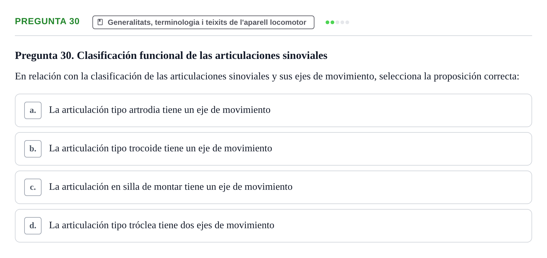 Enunciado: Pregunta 30 · Anatomía I UAB 2024