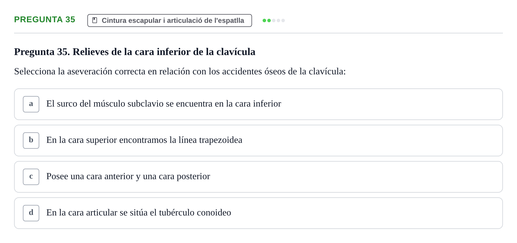 Enunciado: Pregunta 35 · Anatomía I UAB 2024