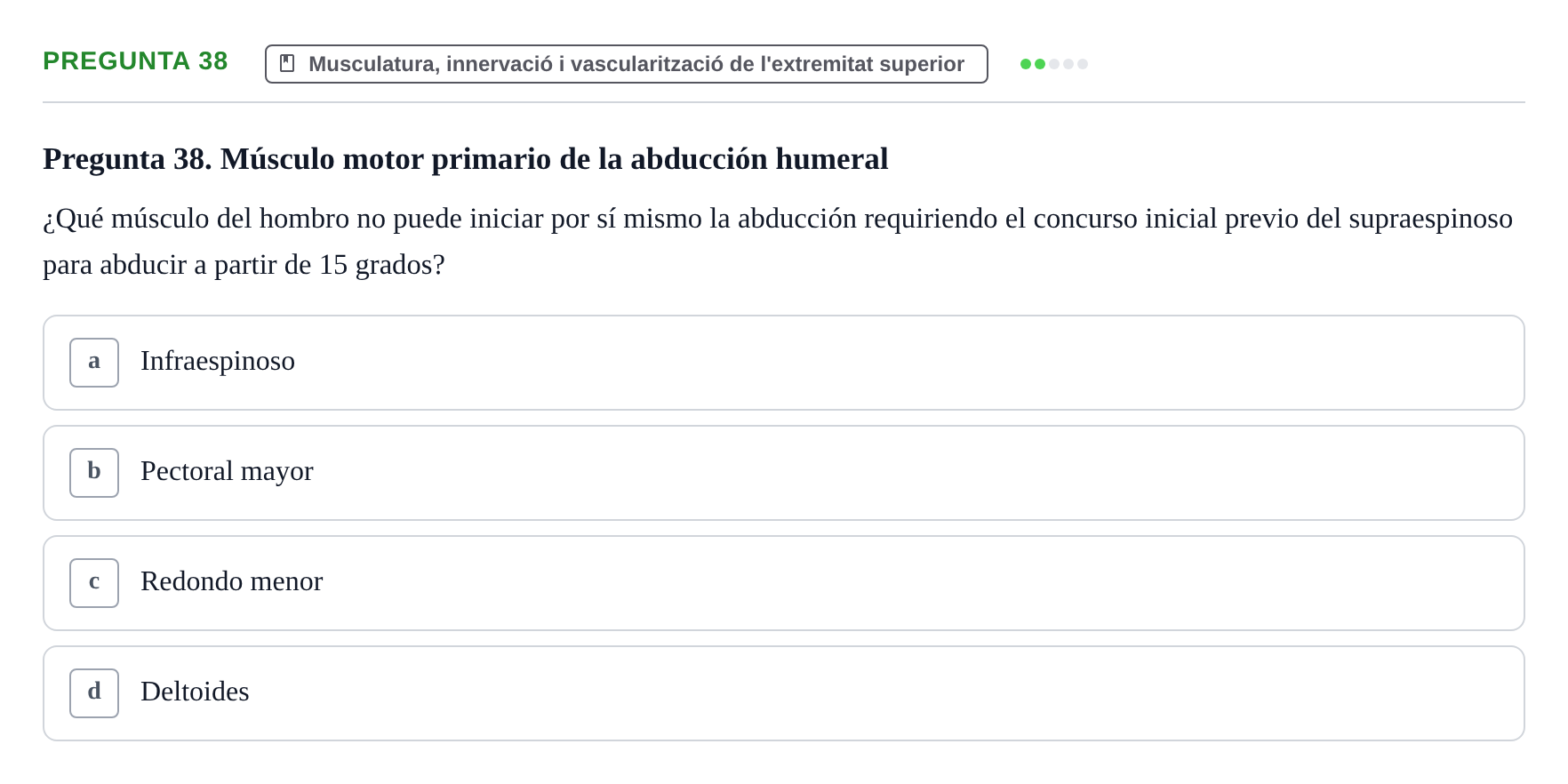 Enunciado: Pregunta 38 · Anatomía I UAB 2024