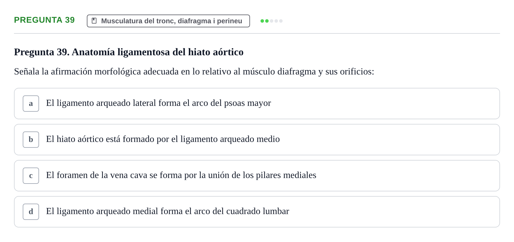 Enunciado: Pregunta 39 · Anatomía I UAB 2024