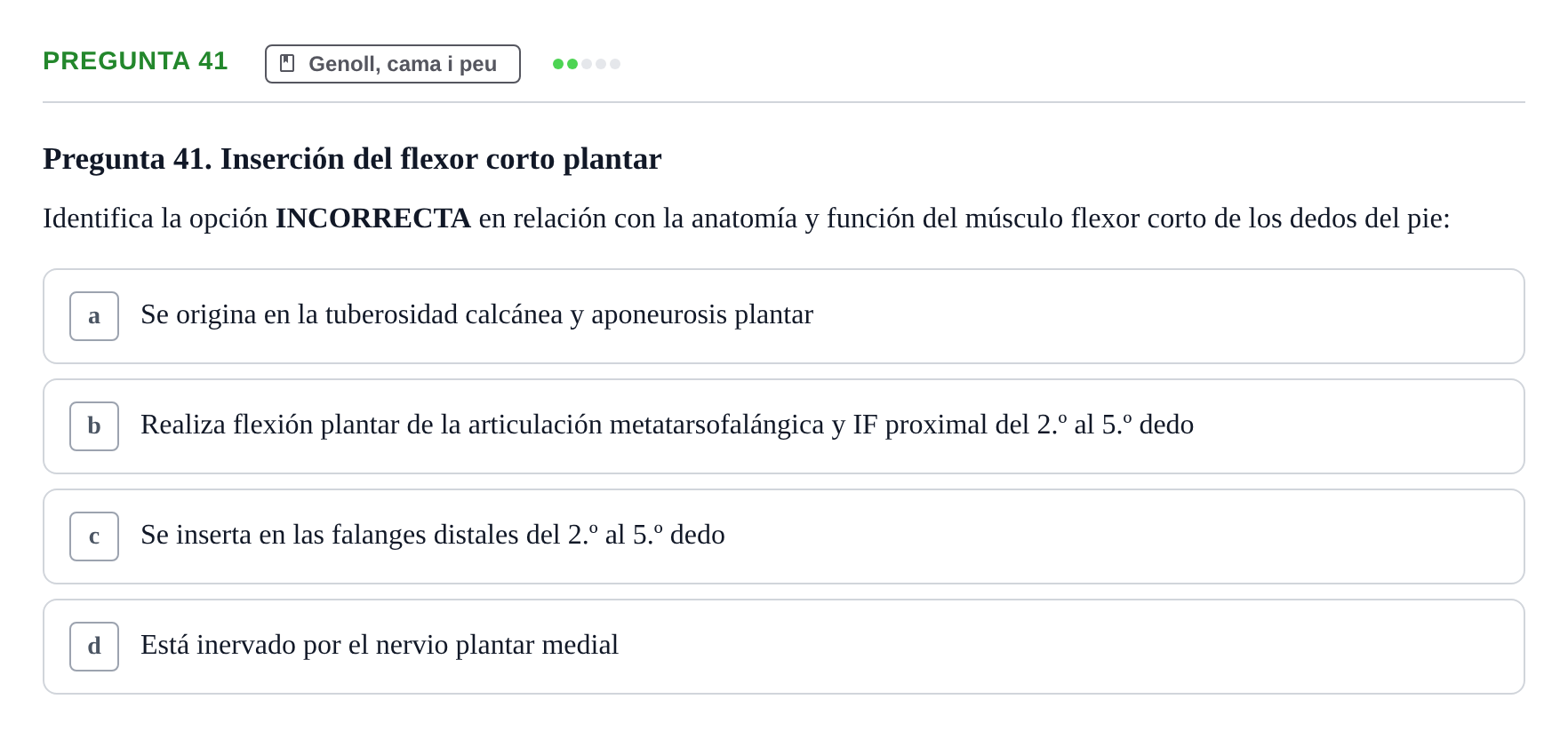 Enunciado: Pregunta 41 · Anatomía I UAB 2024