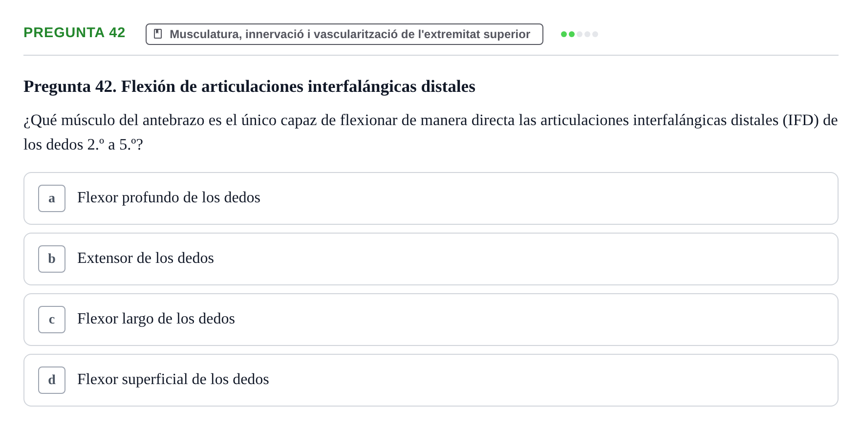 Enunciado: Pregunta 42 · Anatomía I UAB 2024