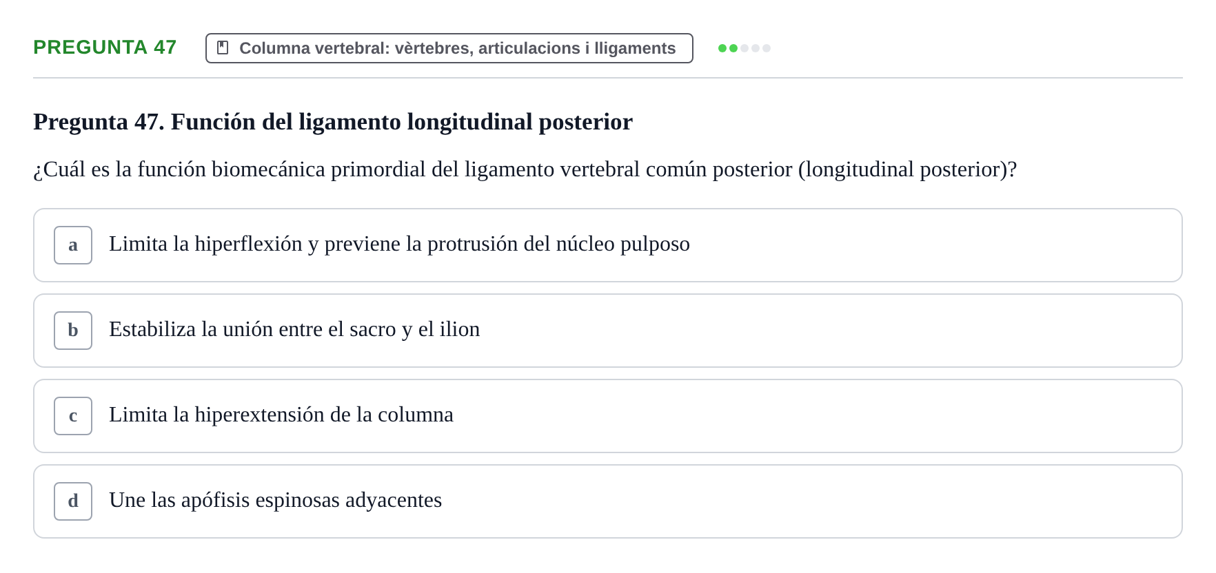 Enunciado: Pregunta 47 · Anatomía I UAB 2024