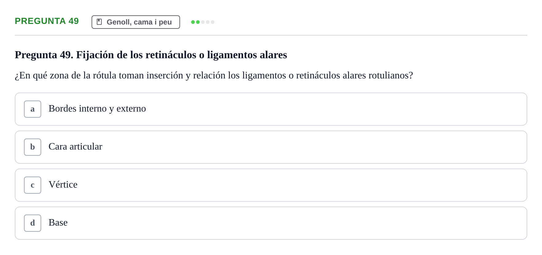 Enunciado: Pregunta 49 · Anatomía I UAB 2024