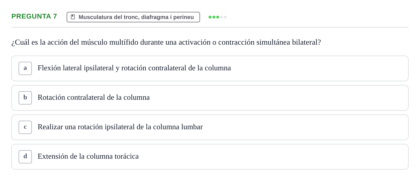 Enunciado: Pregunta 7 · Anatomía I UAB 2024