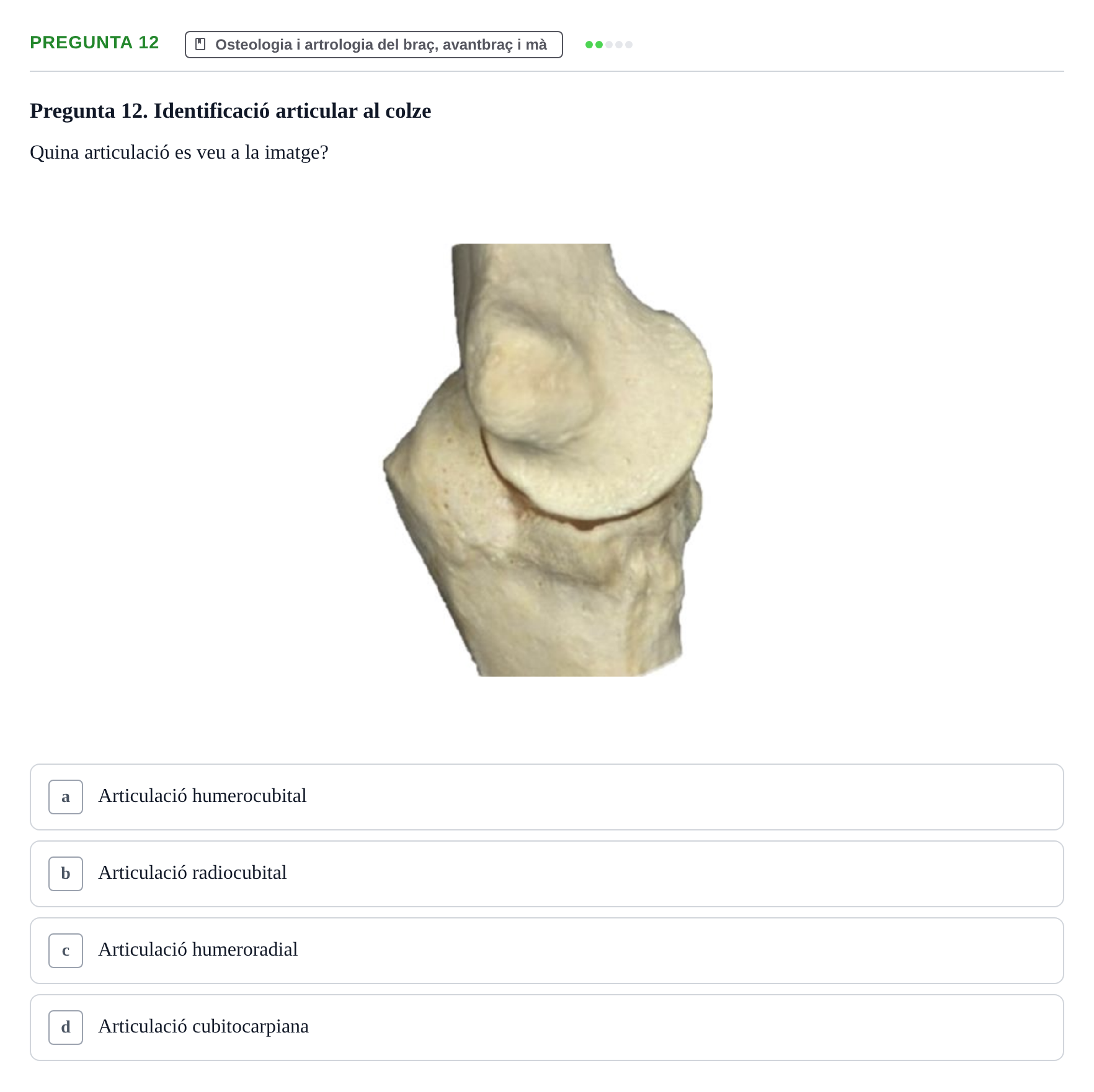 Enunciado: Pregunta 12 · Anatomía I UAB 2023