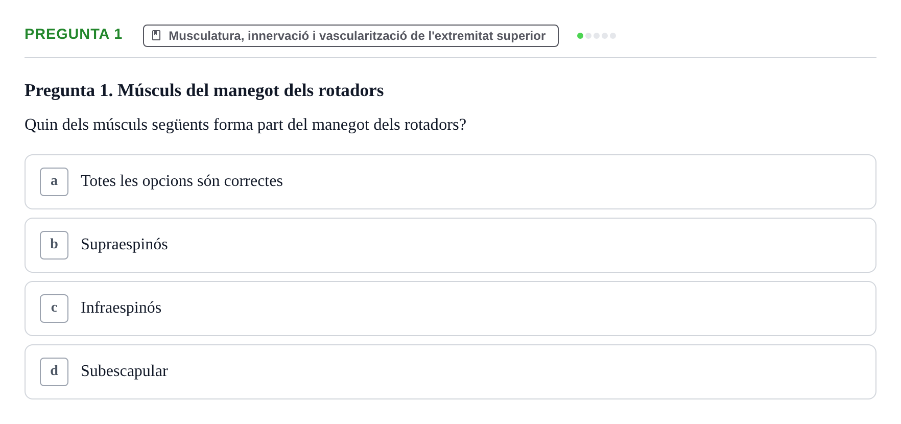 Enunciado: Pregunta 1 · Anatomía I UAB 2023