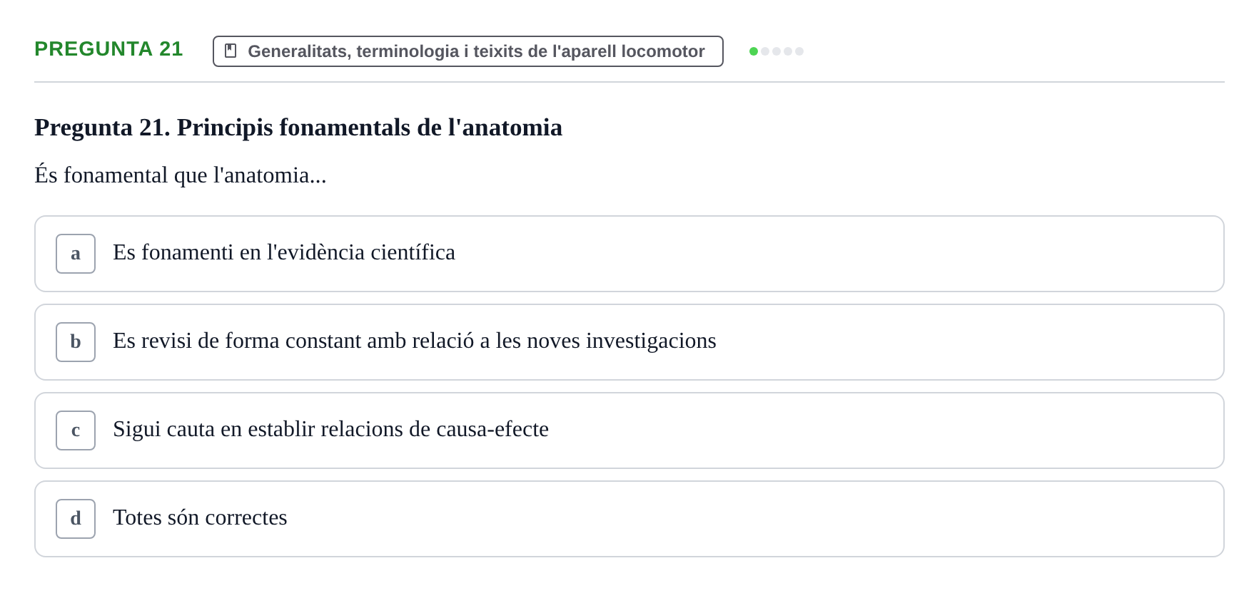 Enunciado: Pregunta 21 · Anatomía I UAB 2023