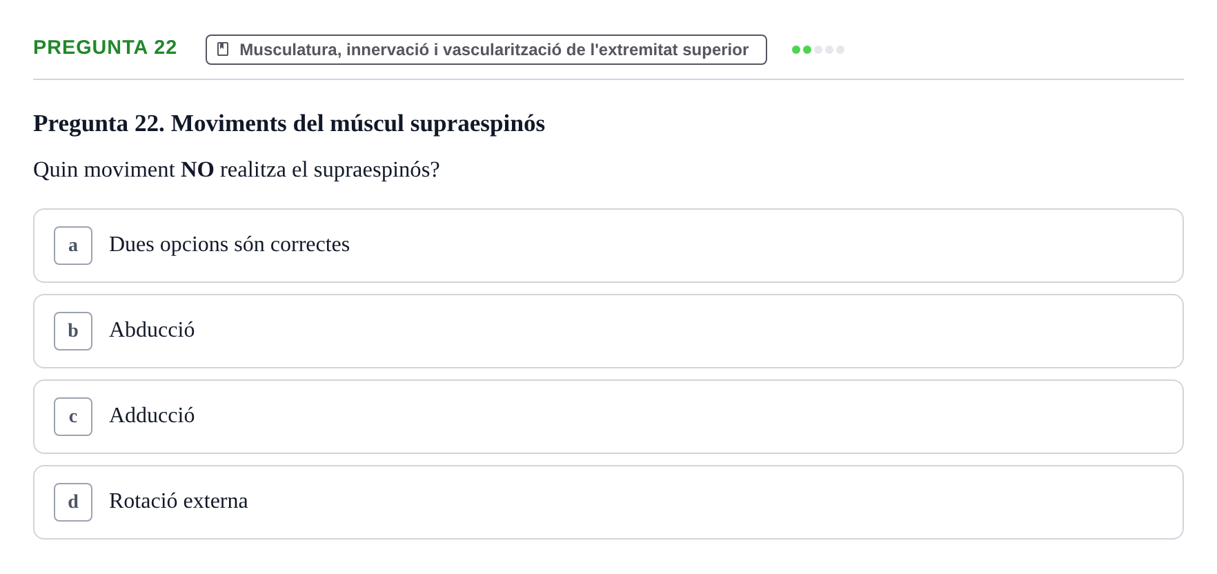 Enunciado: Pregunta 22 · Anatomía I UAB 2023