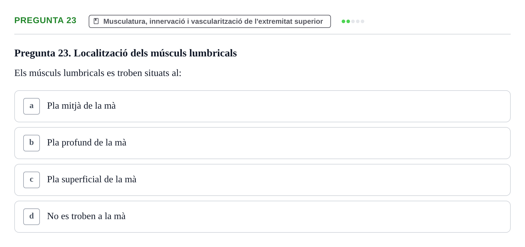 Enunciado: Pregunta 23 · Anatomía I UAB 2023