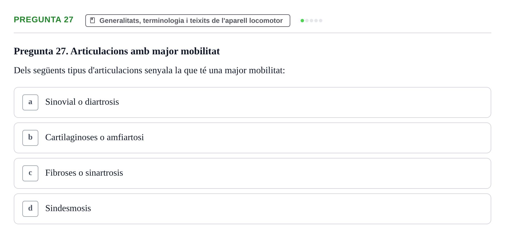 Enunciado: Pregunta 27 · Anatomía I UAB 2023