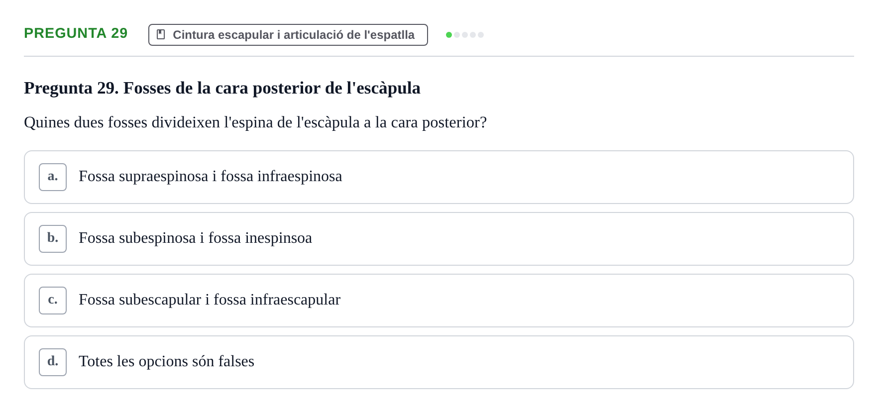 Enunciado: Pregunta 29 · Anatomía I UAB 2023