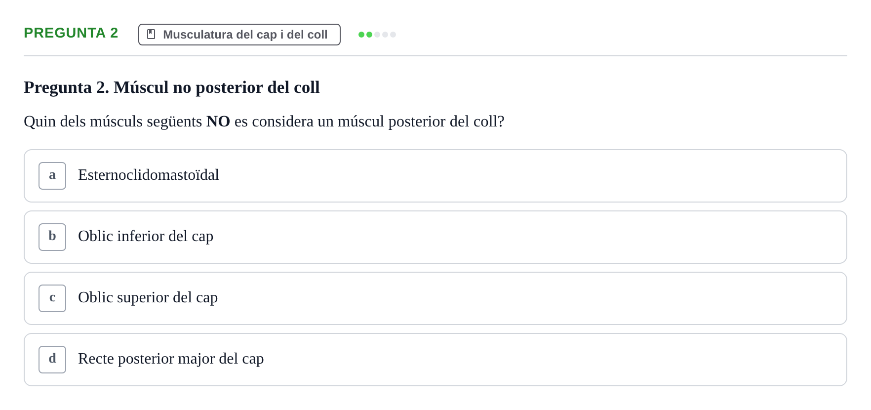 Enunciado: Pregunta 2 · Anatomía I UAB 2023